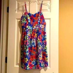Red camel floral dress